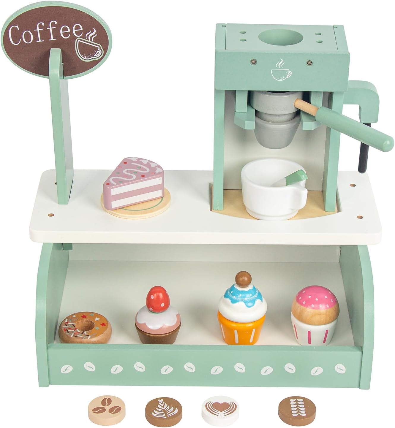 Juego de Cafetera y Reposteria de madera 2 en 1