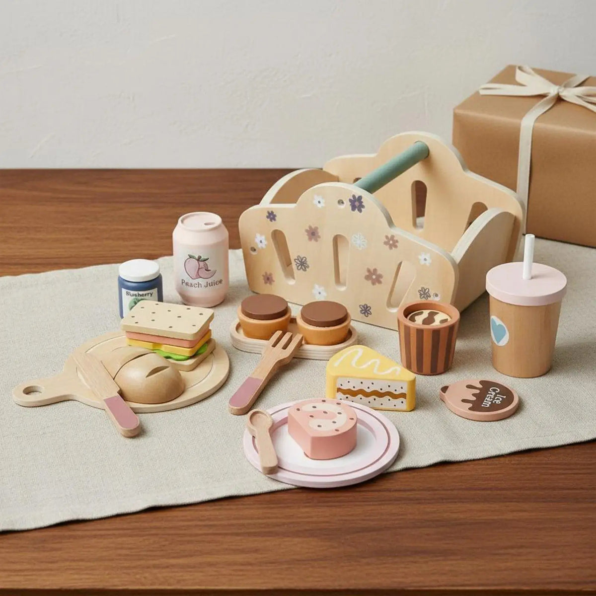 Set de Picnic con Cesta de Madera