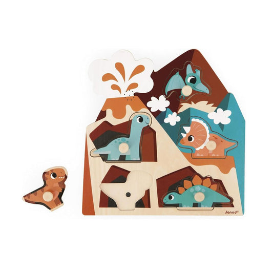 Puzzle Sonoro de Madera Dino