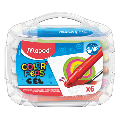 Crayones Acuarelables Gel Maped - Estuche 6 unidades