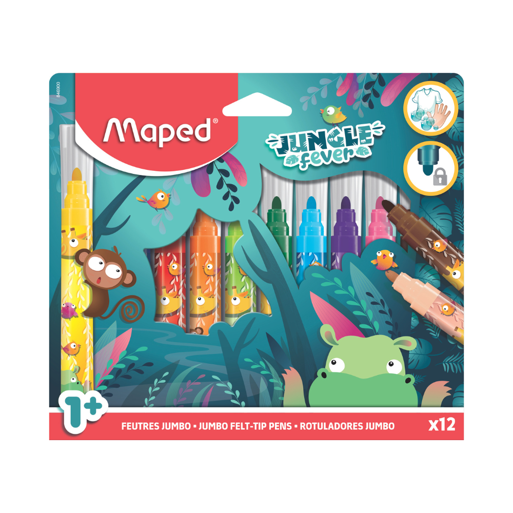 Plumones Jumbo Jungle Fever X 12