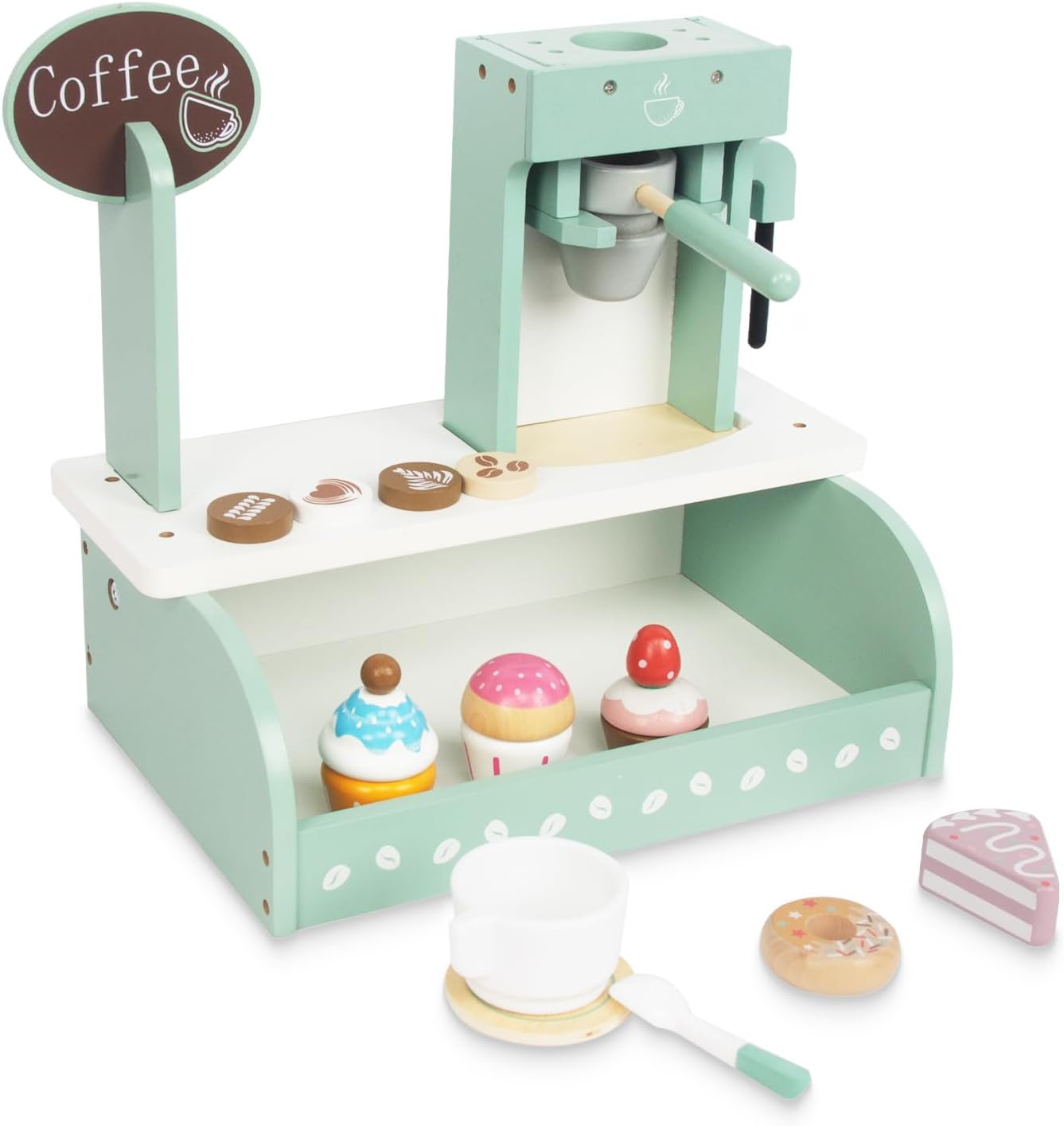 Juego de Cafetera y Reposteria de madera 2 en 1