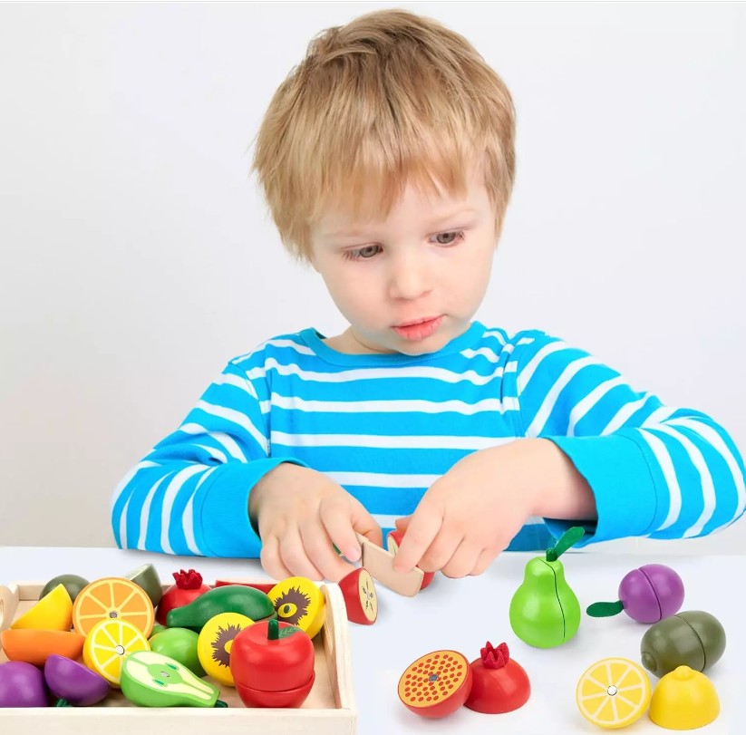 Juego Frutas de Madera Montessori Imantado