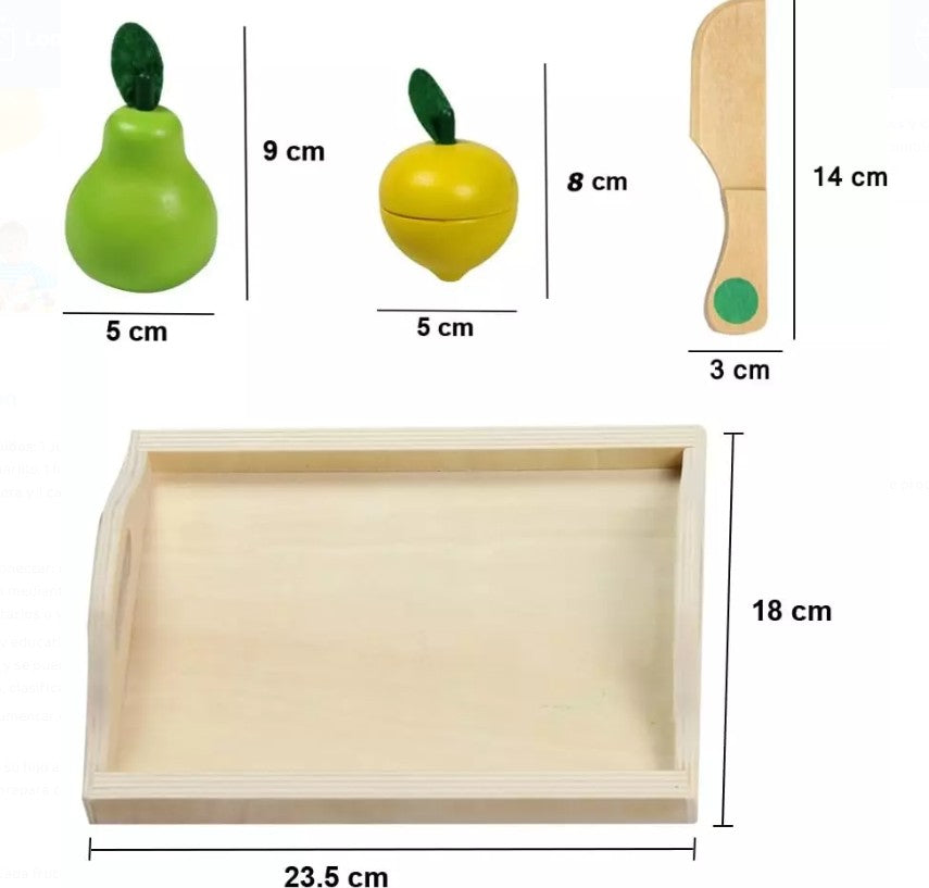 Juego Frutas de Madera Montessori Imantado