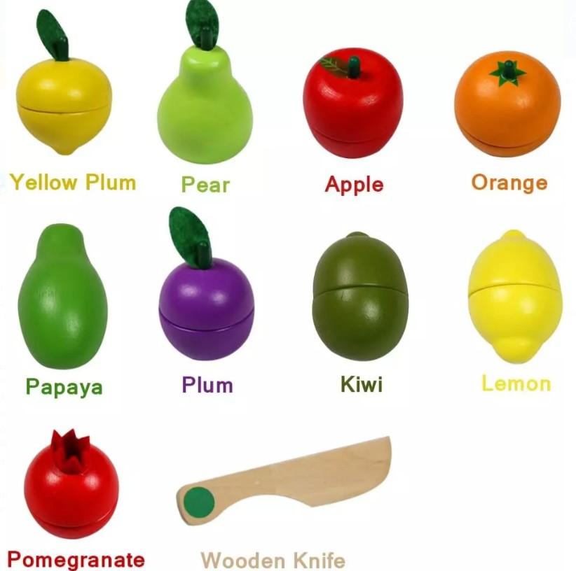 Juego Frutas de Madera Montessori Imantado