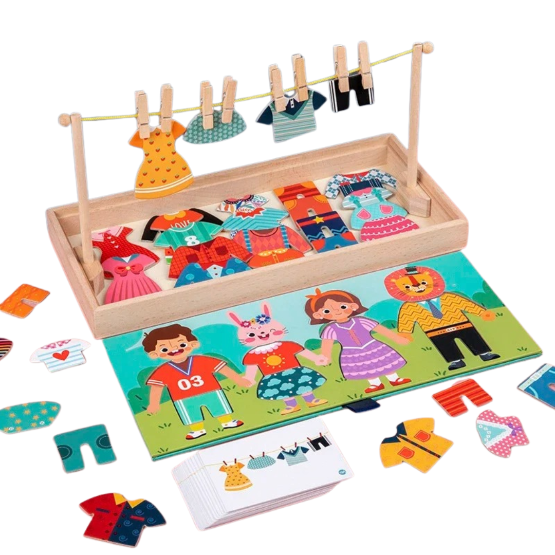 Juego Vestir y Colgar Ropa Montessori