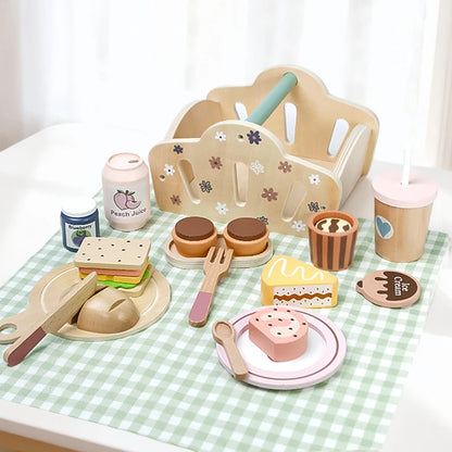 Set de Picnic con Cesta de Madera