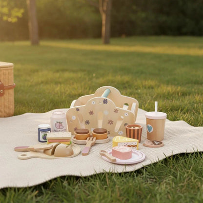 Set de Picnic con Cesta de Madera