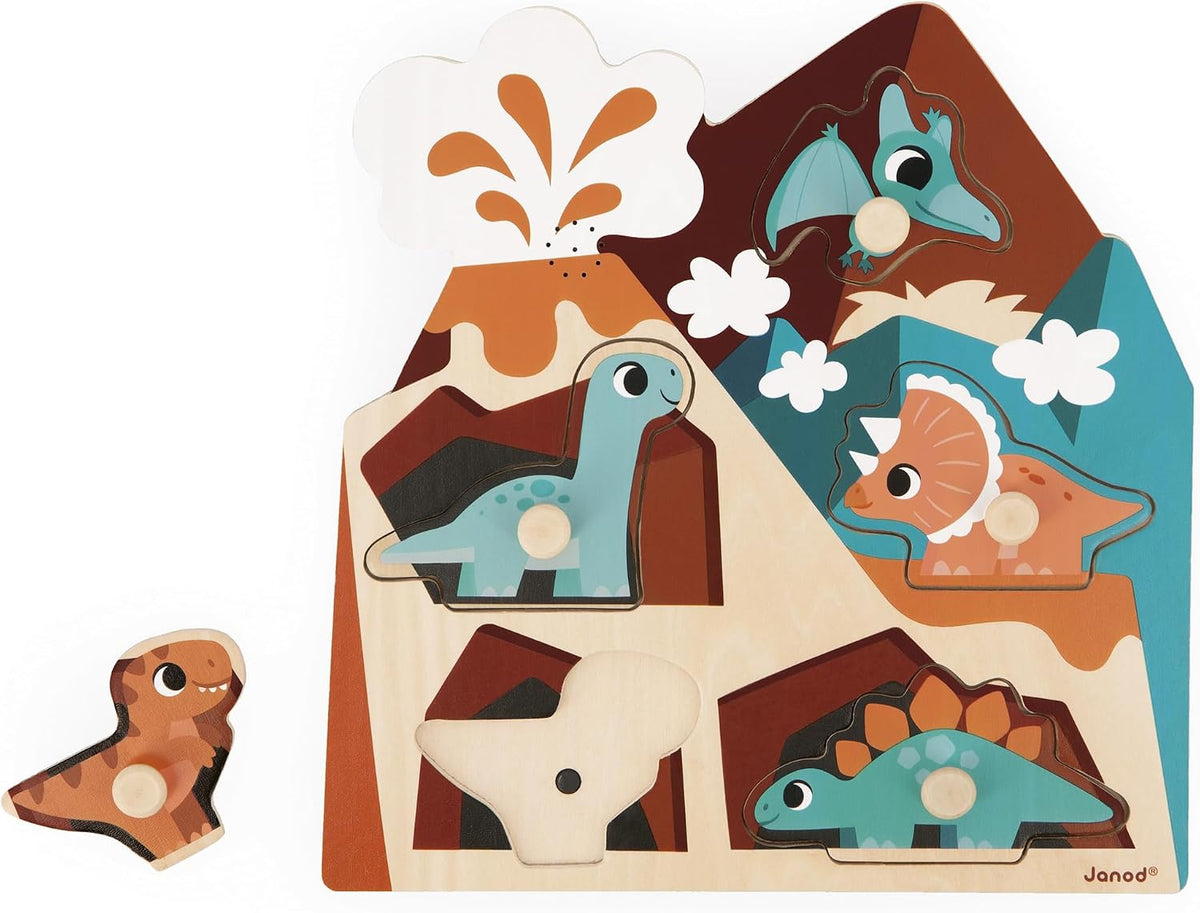 Puzzle Sonoro de Madera Dino