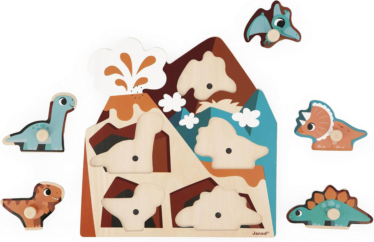 Puzzle Sonoro de Madera Dino