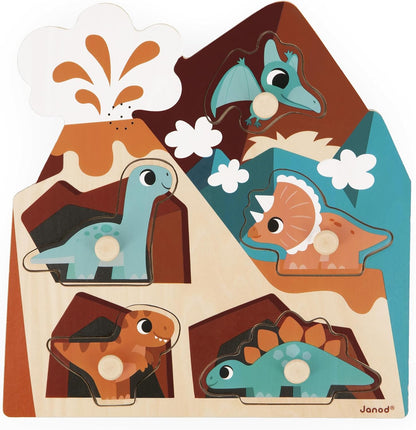 Puzzle Sonoro de Madera Dino