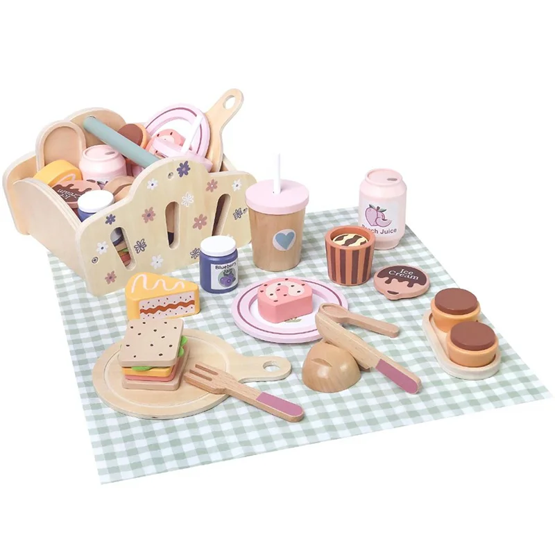 Set de Picnic con Cesta de Madera