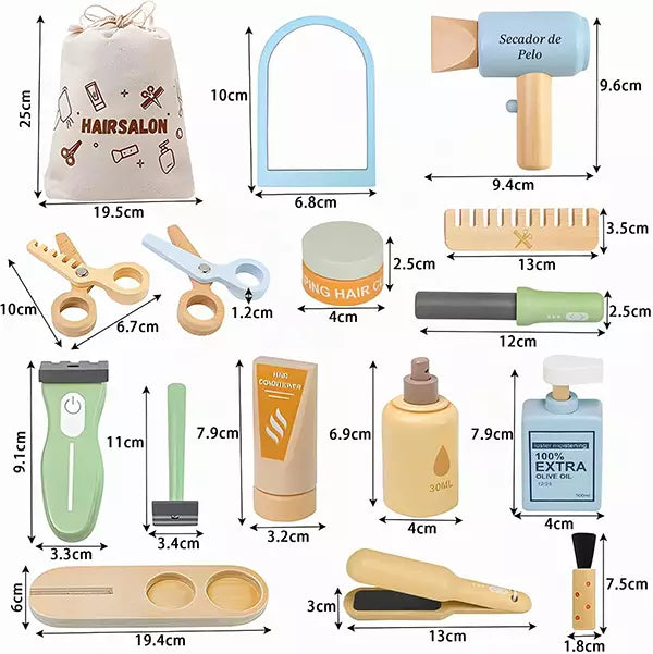 Set de Peluqueria de Madera