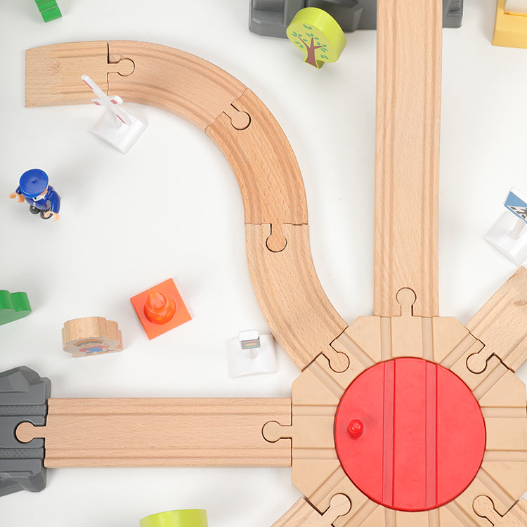 Juego de Tren de Madera - 80 piezas