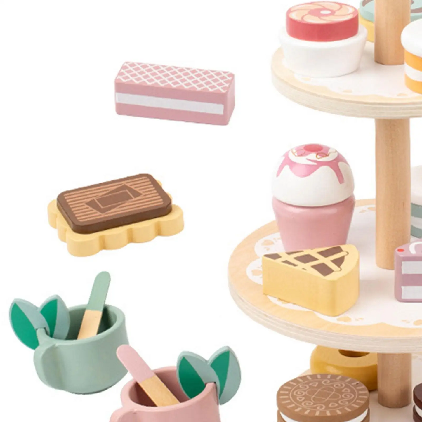 Juego de Pastel de Postre de Madera