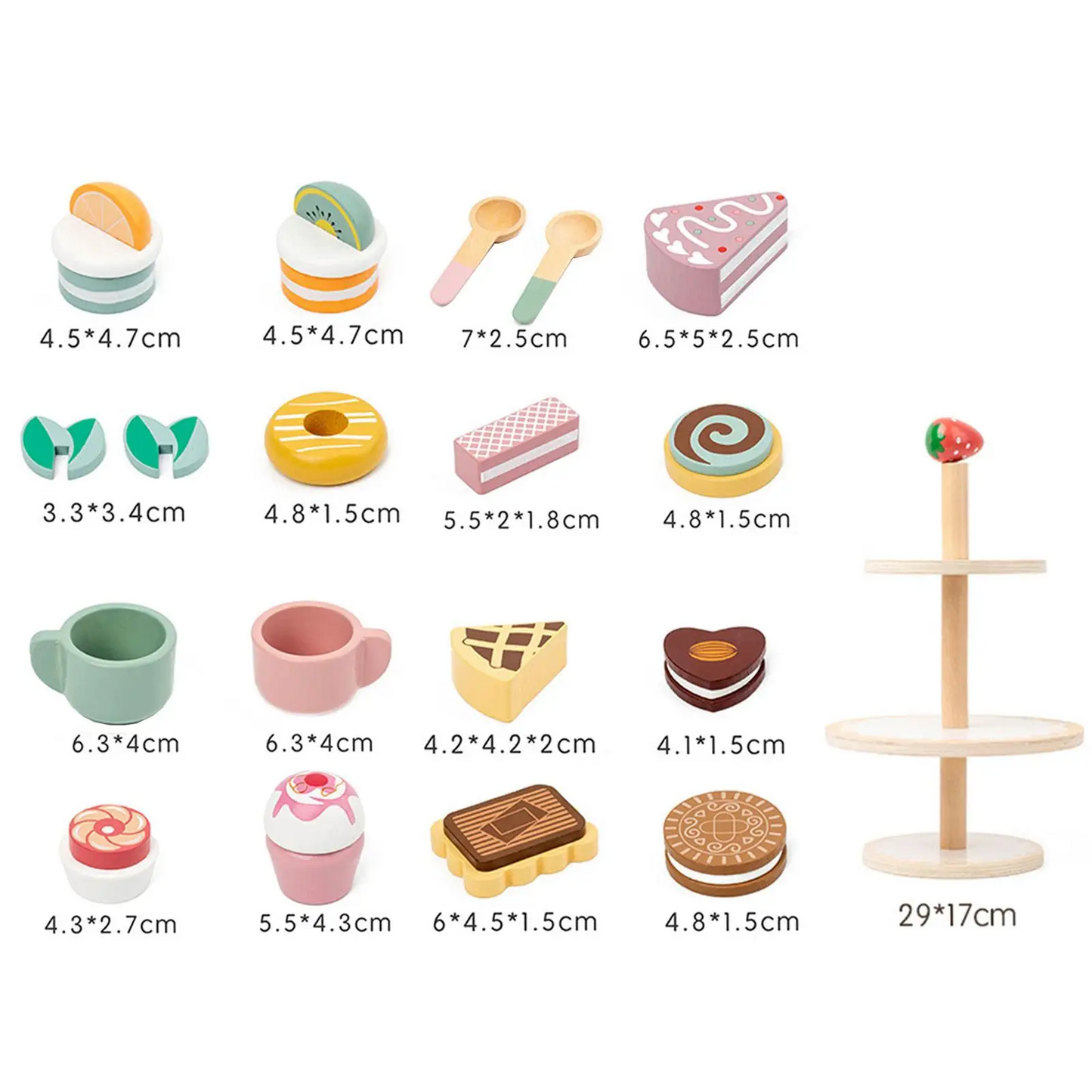 Juego de Pastel de Postre de Madera