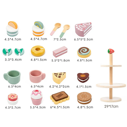 Juego de Pastel de Postre de Madera