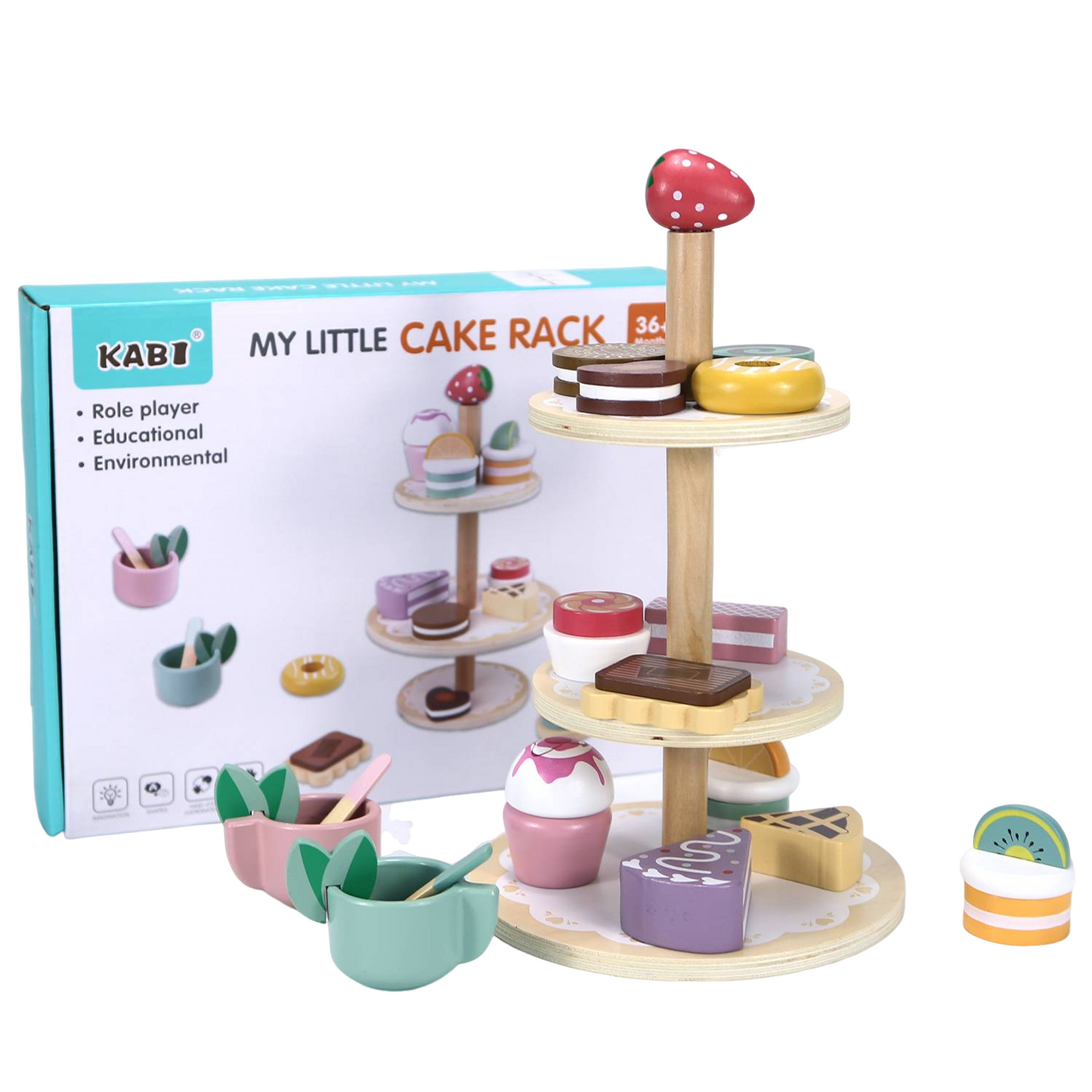 Juego de Pastel de Postre de Madera