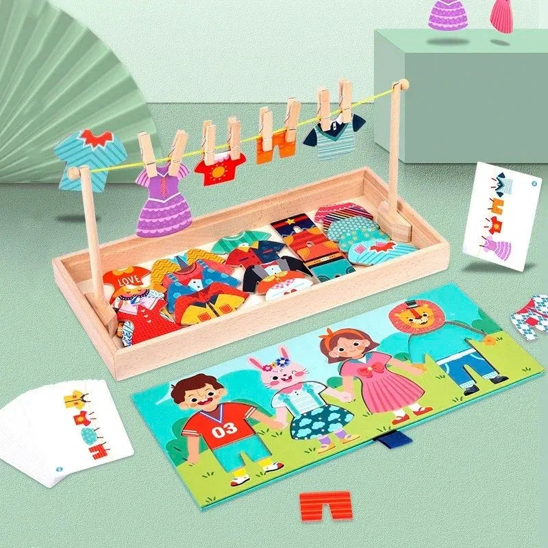 Juego Vestir y Colgar Ropa Montessori